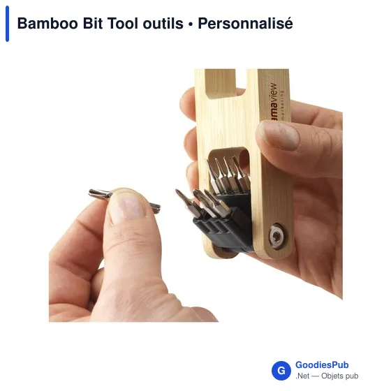 Set d'outils personnalisable en bambou avec logo - Bamboo Bit Tool - Image 6
