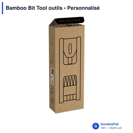 Set d'outils personnalisable en bambou avec logo - Bamboo Bit Tool - Image 8