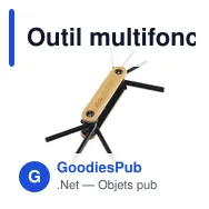 Outil multifonction personnalisable Bamboo Black Tool avec logo - Miniature 1