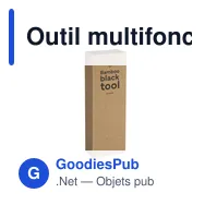Outil multifonction personnalisable Bamboo Black Tool avec logo - Miniature 3