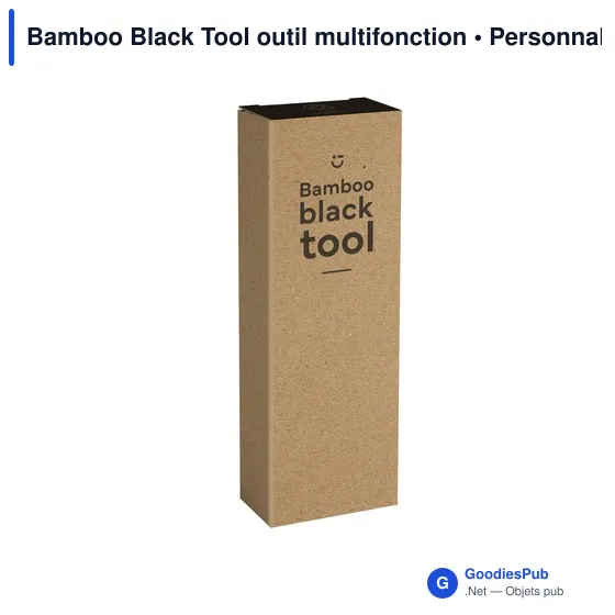 Outil multifonction personnalisable Bamboo Black Tool avec logo - Image 3