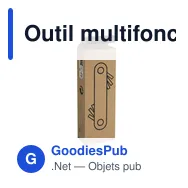 Outil multifonction personnalisable Bamboo Black Tool avec logo - Miniature 4