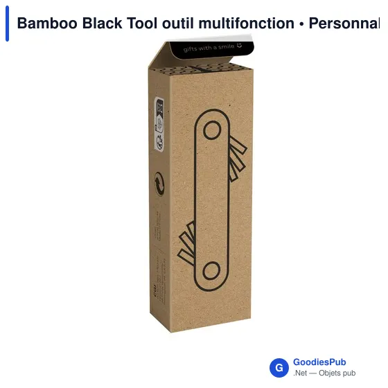 Outil multifonction personnalisable Bamboo Black Tool avec logo - Image 4