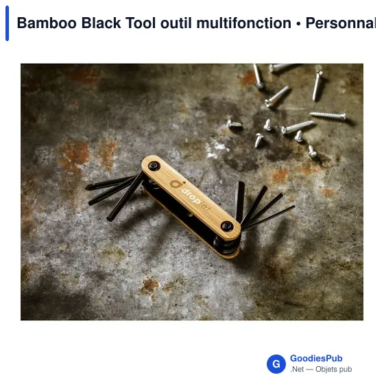 Outil multifonction personnalisable Bamboo Black Tool avec logo - Image 5