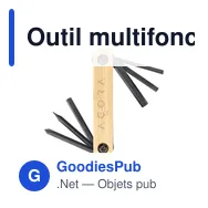 Outil multifonction personnalisable Bamboo Black Tool avec logo - Miniature 6
