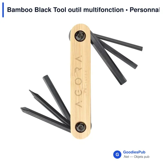 Outil multifonction personnalisable Bamboo Black Tool avec logo - Image 6