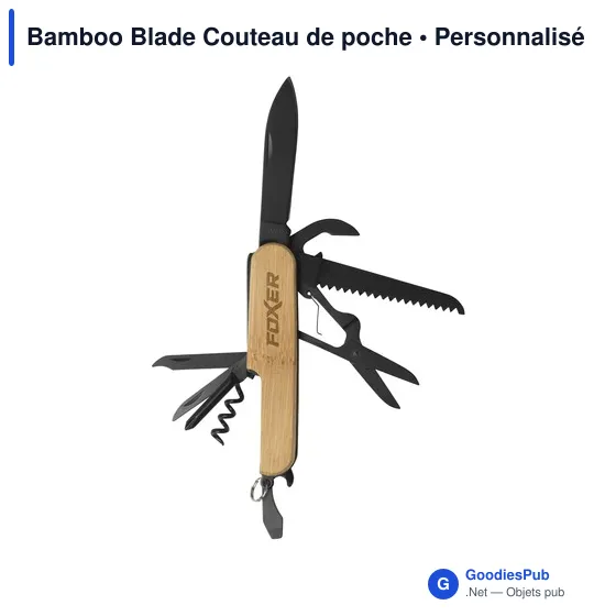 Couteau de poche personnalisable Bamboo Blade avec logo - Image 1