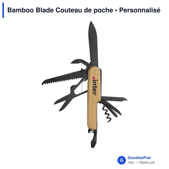 Couteau de poche personnalisable Bamboo Blade avec logo - Image 2