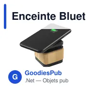 Enceinte Bluetooth personnalisable avec chargeur sans fil - Bamboo Blockavec logo - Miniature 2
