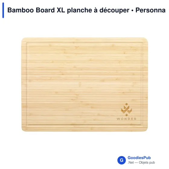 Planche à découper personnalisable en bambou avec logo - Bamboo Board XL - Image 3