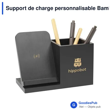 Support de charge personnalisable Bamboo Boss 15W avec logo