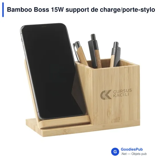 Support de charge personnalisable Bamboo Boss 15W avec logo - Image 12