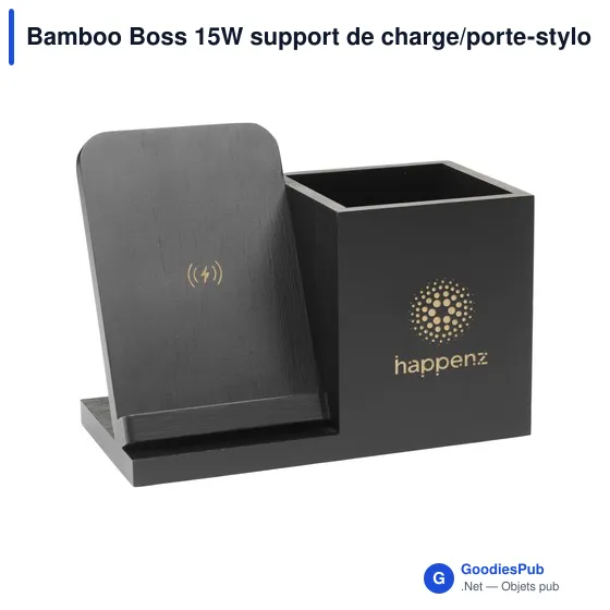 Support de charge personnalisable Bamboo Boss 15W avec logo - Image 5