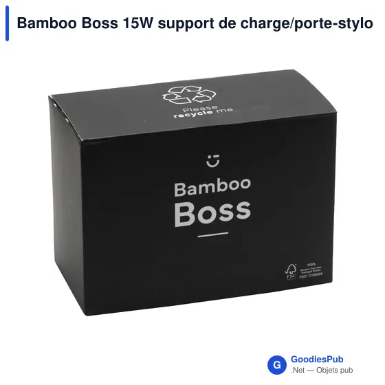 Support de charge personnalisable Bamboo Boss 15W avec logo - Image 8