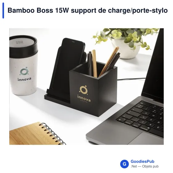 Support de charge personnalisable Bamboo Boss 15W avec logo - Image 10