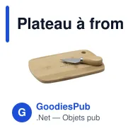 Plateau à fromage personnalisable en bambou avec logo - 2 pièces - Miniature 1
