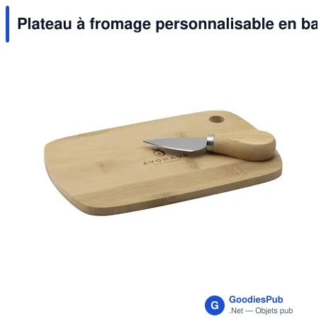 Plateau à fromage personnalisable en bambou avec logo - 2 pièces