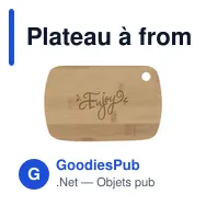 Plateau à fromage personnalisable en bambou avec logo - 2 pièces - Miniature 2