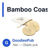 Sous-verres personnalisables en bambou avec logo - Bamboo Coaster Set - Miniature 7