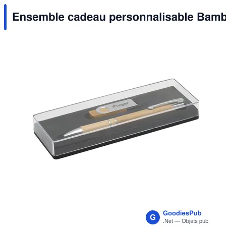 Ensemble cadeau personnalisable Bamboo Connect avec logo