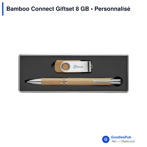 Ensemble cadeau personnalisable Bamboo Connect avec logo - Image 3