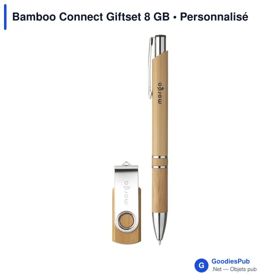Ensemble cadeau personnalisable Bamboo Connect avec logo - Image 4
