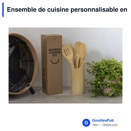 Ensemble de cuisine personnalisable en bambou avec logo