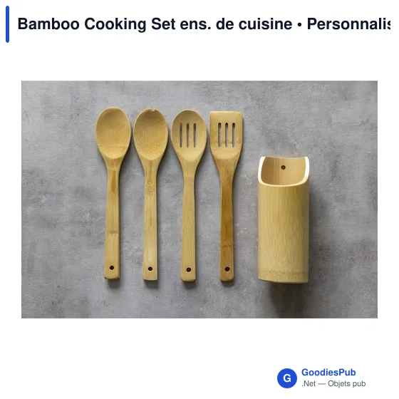 Ensemble de cuisine personnalisable en bambou avec logo - Image 2