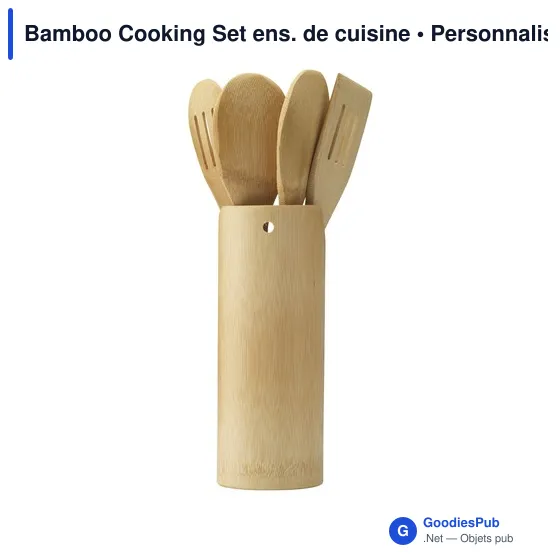 Ensemble de cuisine personnalisable en bambou avec logo - Image 4