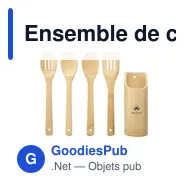 Ensemble de cuisine personnalisable en bambou avec logo - Miniature 5