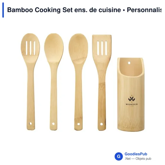 Ensemble de cuisine personnalisable en bambou avec logo - Image 5