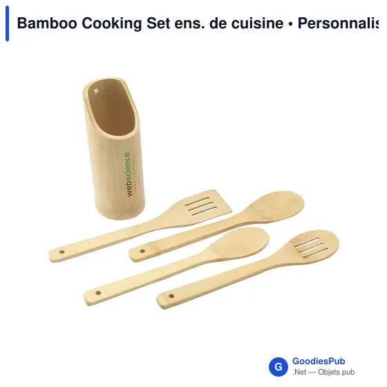 Ensemble de cuisine personnalisable en bambou avec logo - Image 6