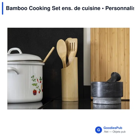 Ensemble de cuisine personnalisable en bambou avec logo - Image 7