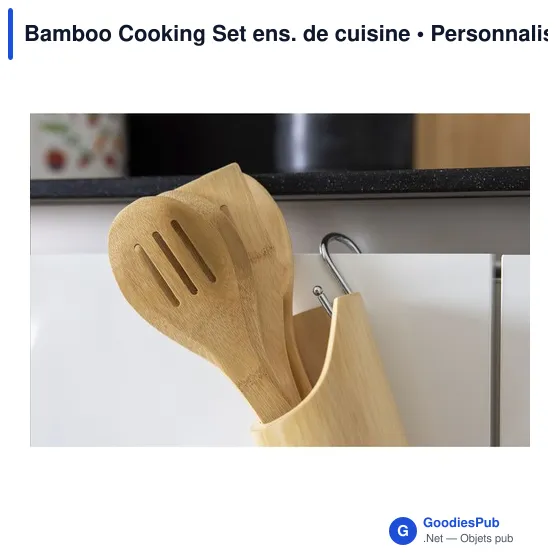 Ensemble de cuisine personnalisable en bambou avec logo - Image 8