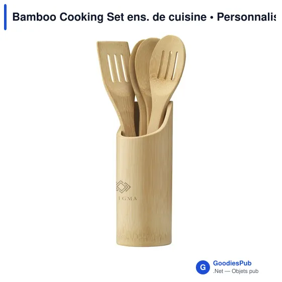 Ensemble de cuisine personnalisable en bambou avec logo - Image 9