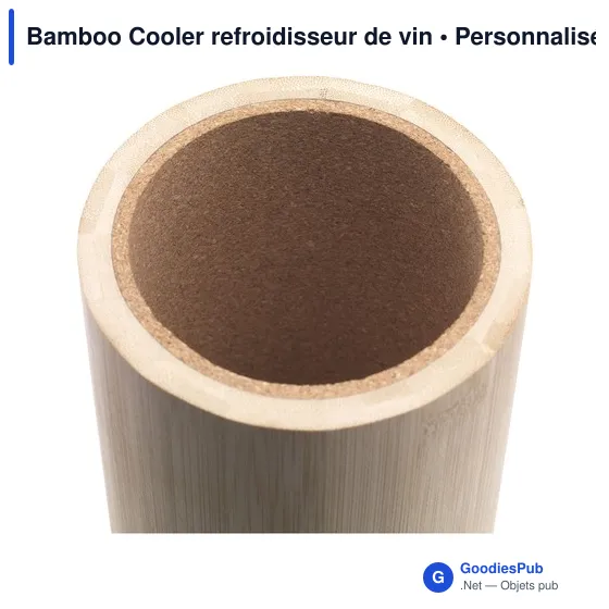 Rafraîchisseur à vin personnalisable en bambou avec logo - Image 1