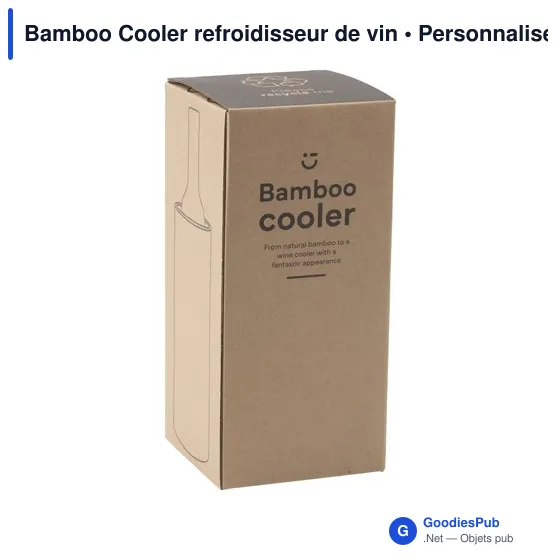 Rafraîchisseur à vin personnalisable en bambou avec logo - Image 2