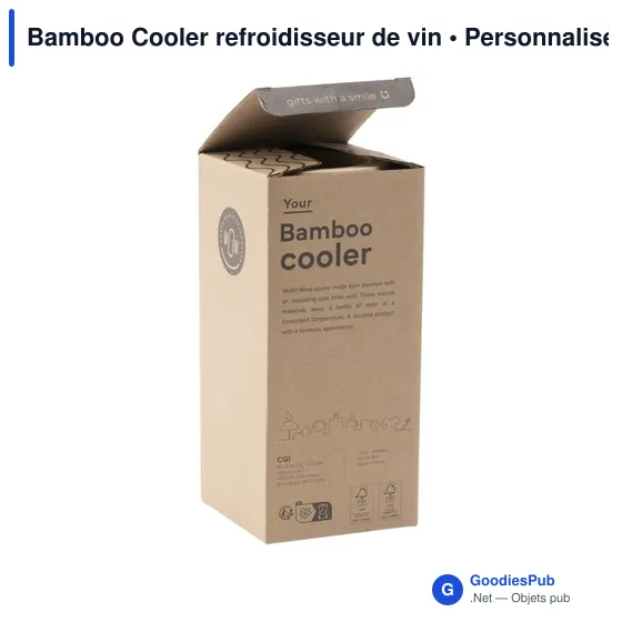 Rafraîchisseur à vin personnalisable en bambou avec logo - Image 3
