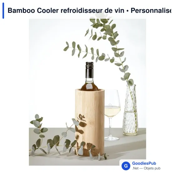 Rafraîchisseur à vin personnalisable en bambou avec logo - Image 4