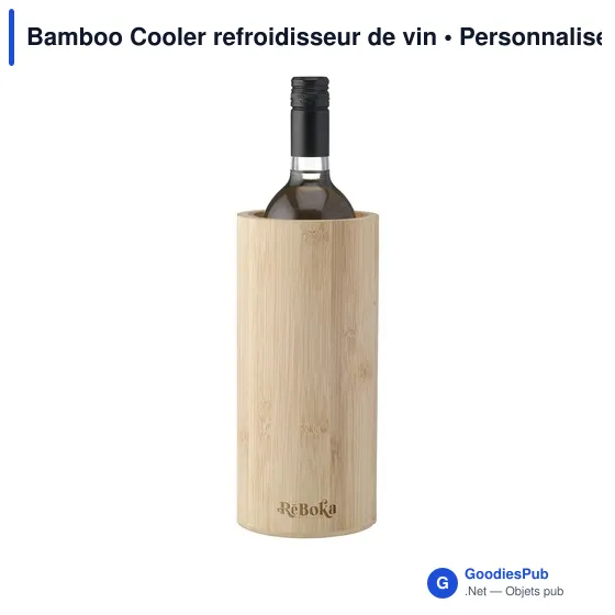 Rafraîchisseur à vin personnalisable en bambou avec logo - Image 5