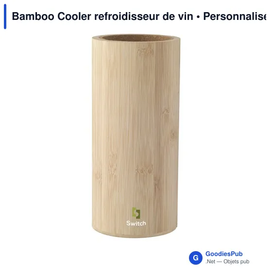 Rafraîchisseur à vin personnalisable en bambou avec logo - Image 6
