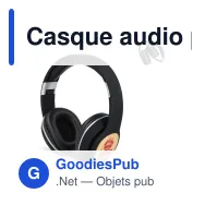 Casque audio personnalisable en bambou avec logo - Bamboo Headphone - Miniature 1