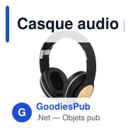 Casque audio personnalisable en bambou avec logo - Bamboo Headphone - Miniature 2