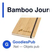 Carnet de notes A5 personnalisable en bambou avec logo - Miniature 1