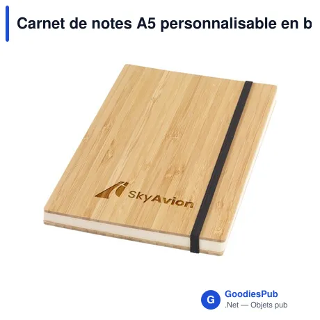 Carnet de notes A5 personnalisable en bambou avec logo