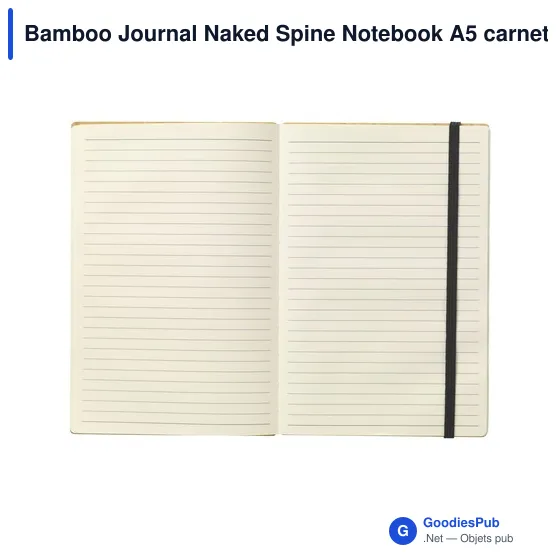 Carnet de notes A5 personnalisable en bambou avec logo - Image 2