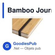 Carnet de notes A5 personnalisable en bambou avec logo - Miniature 3