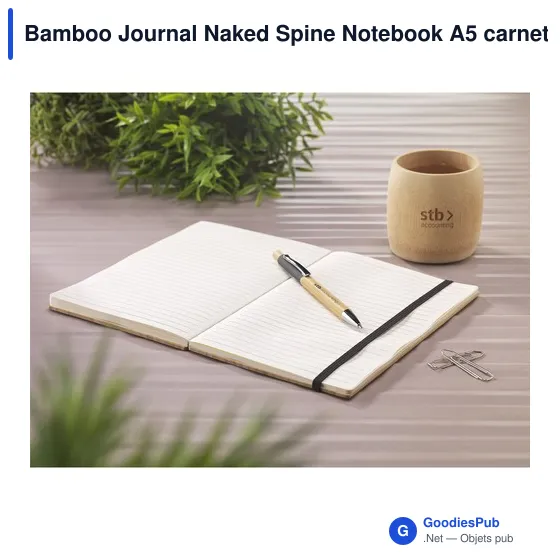 Carnet de notes A5 personnalisable en bambou avec logo - Image 5