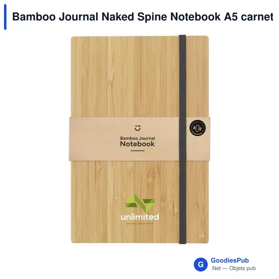 Carnet de notes A5 personnalisable en bambou avec logo - Image 7