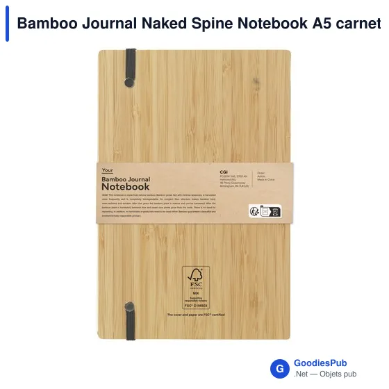 Carnet de notes A5 personnalisable en bambou avec logo - Image 8